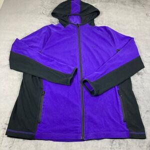 Lauren Active Ralph Lauren Purple Black Colorblock Full Zip Hoodie Jacket Womens